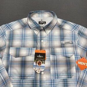 Habit Boritas Bay Shirt‎ Mens Medium Plaid Long Sleeve Solar-Factor UPF 30